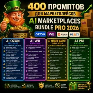 400 промптов ChatGPT для маркетплейсов — AI Marketplaces Bundle Pro 2026